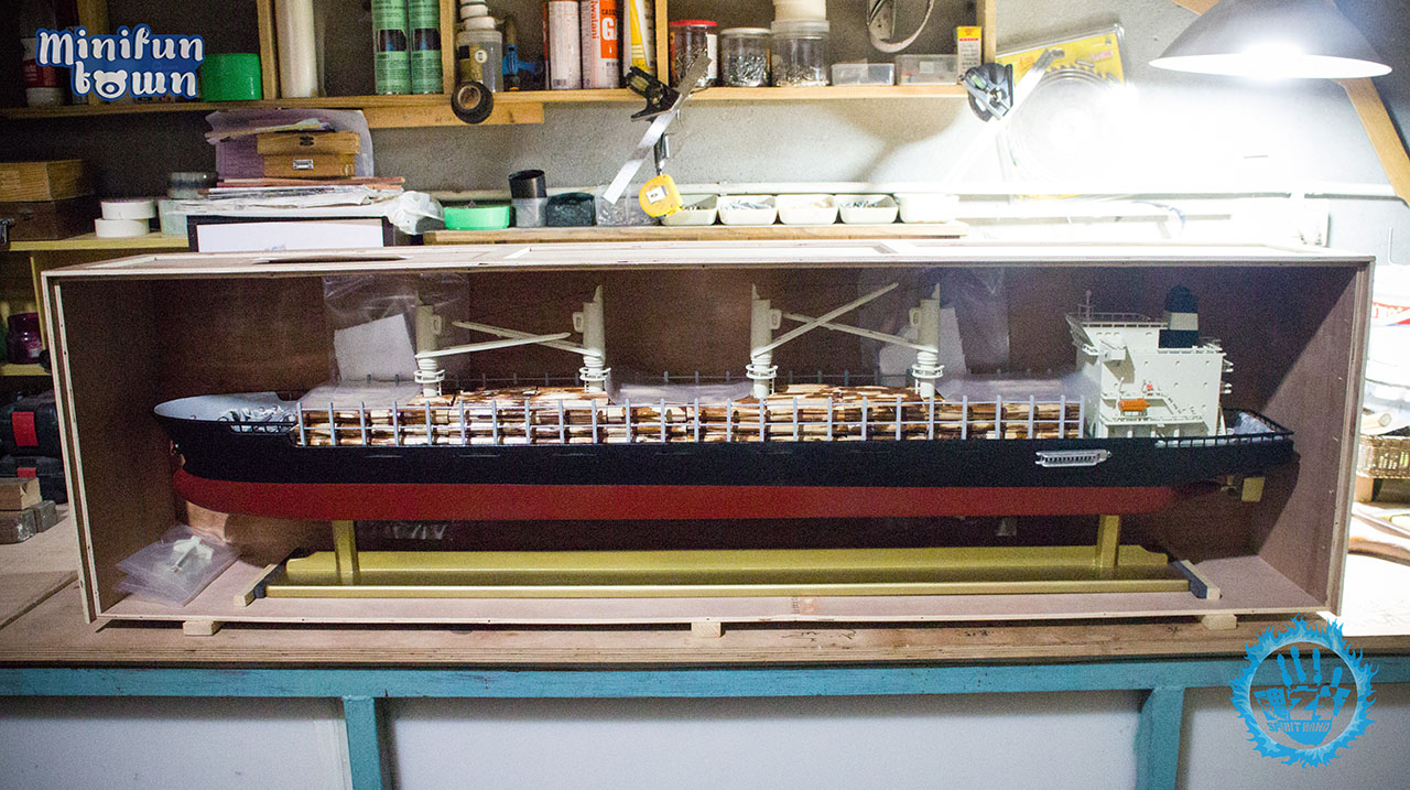 纯手工铁杉制散货轮模型 1